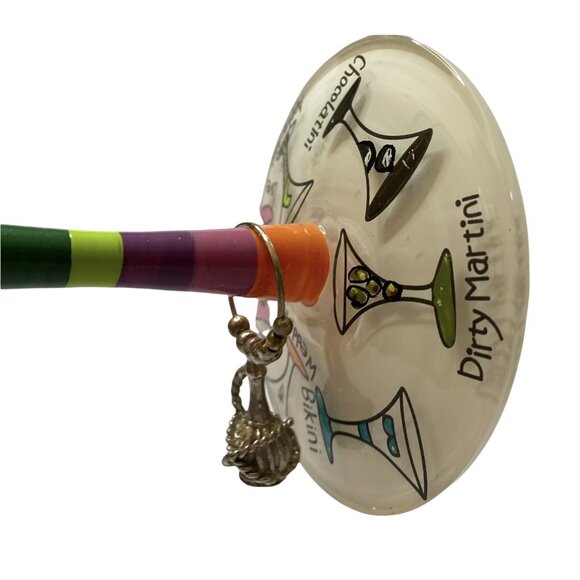 Mixed Lot 2 Martini Glasses-Lolita Handpainted - 7” And Pier 1 Red Swirl - Picture 7 of 9